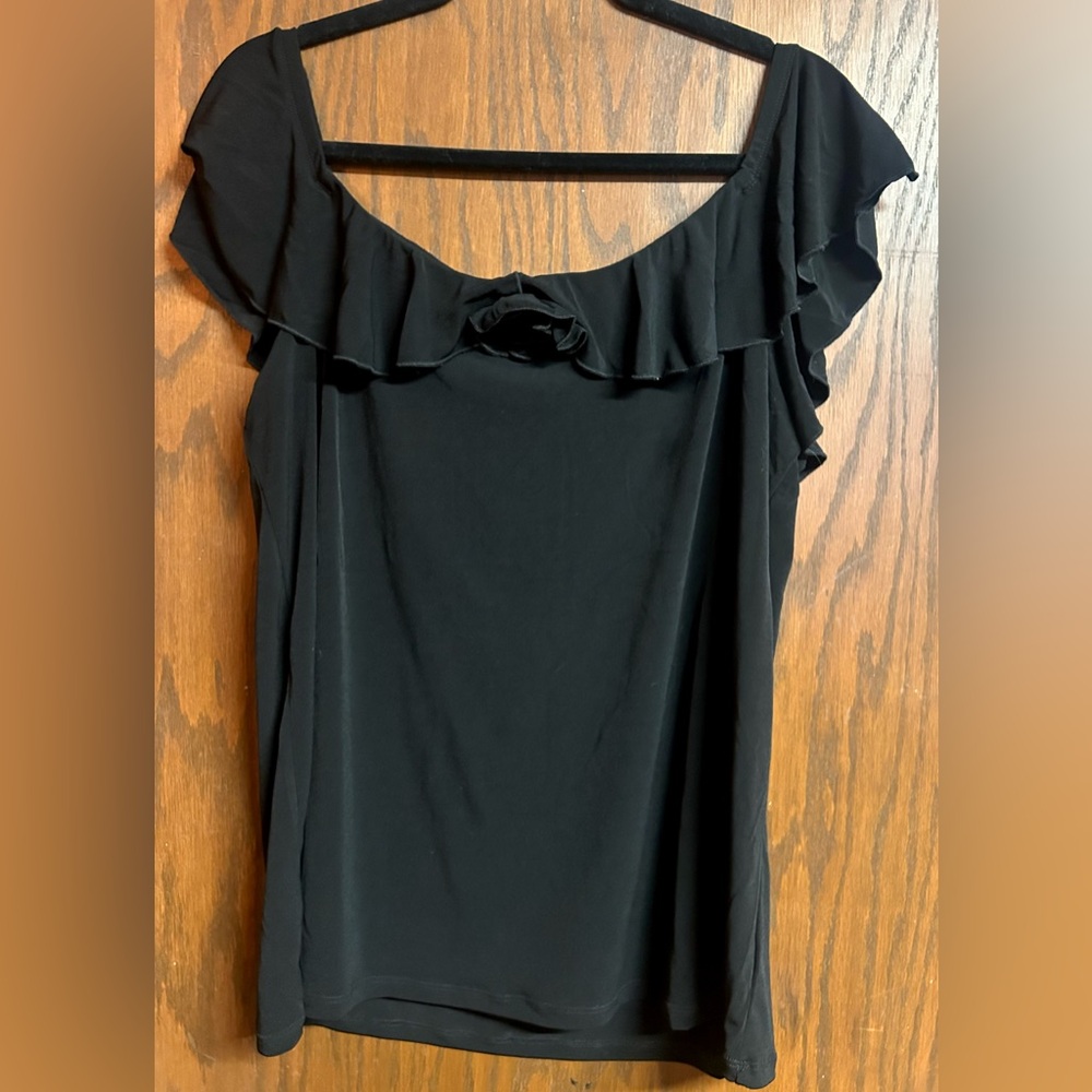 Torrid Black Ruffle Blouse - Picture 1 of 3
